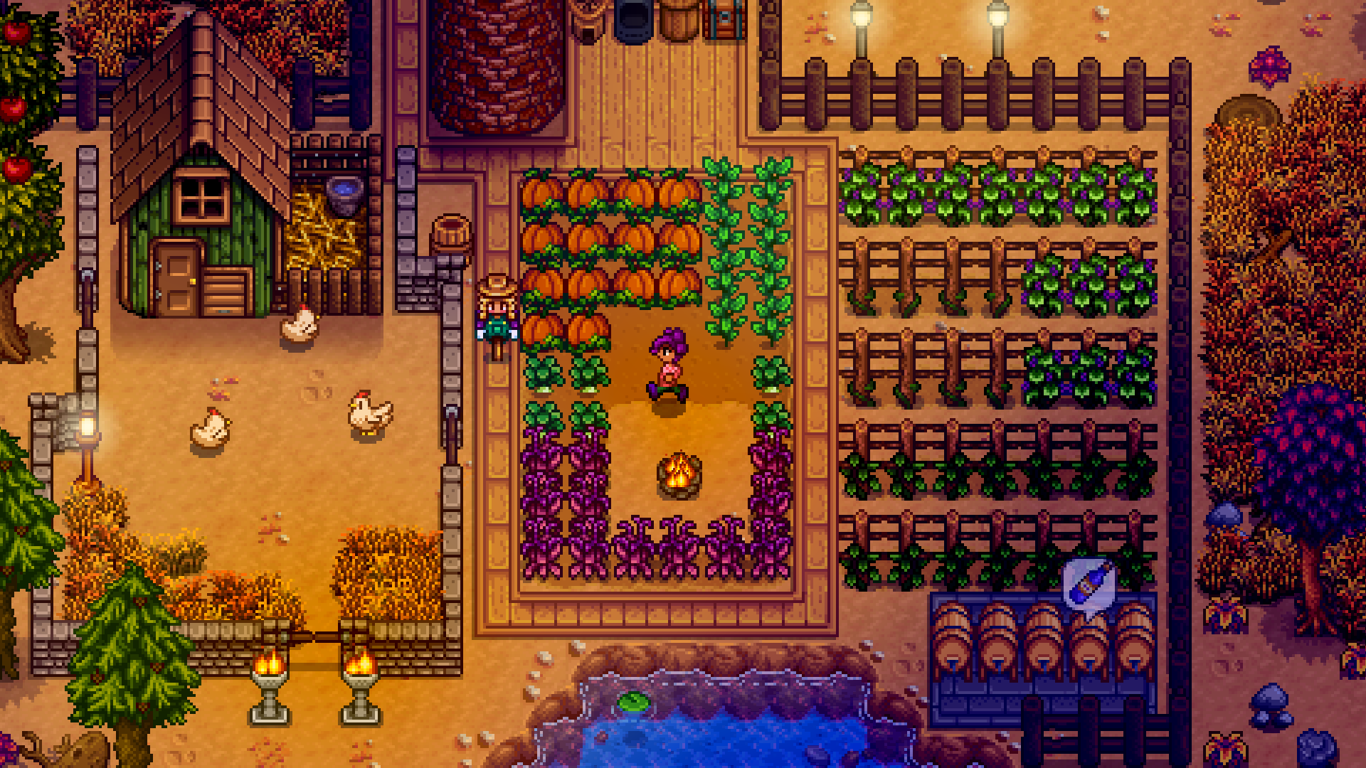 Foto de uma fazenda criada em Stardew Valley. (Divulga&ccedil;&atilde;o / ConcernedApe)