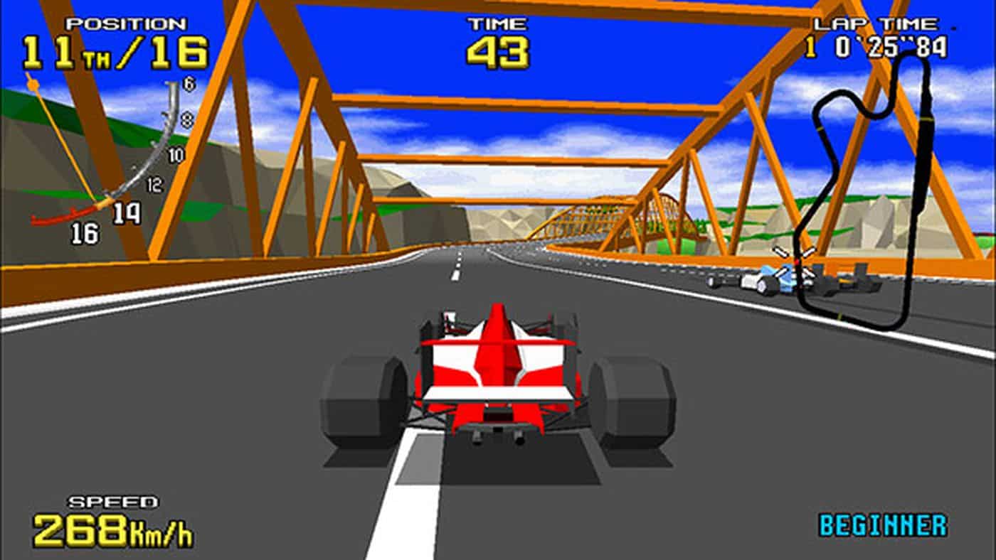 Captura de tela do ve&iacute;culo F1 em uma corrida de Virtua Racing. (Divulga&ccedil;&atilde;o / Internet)