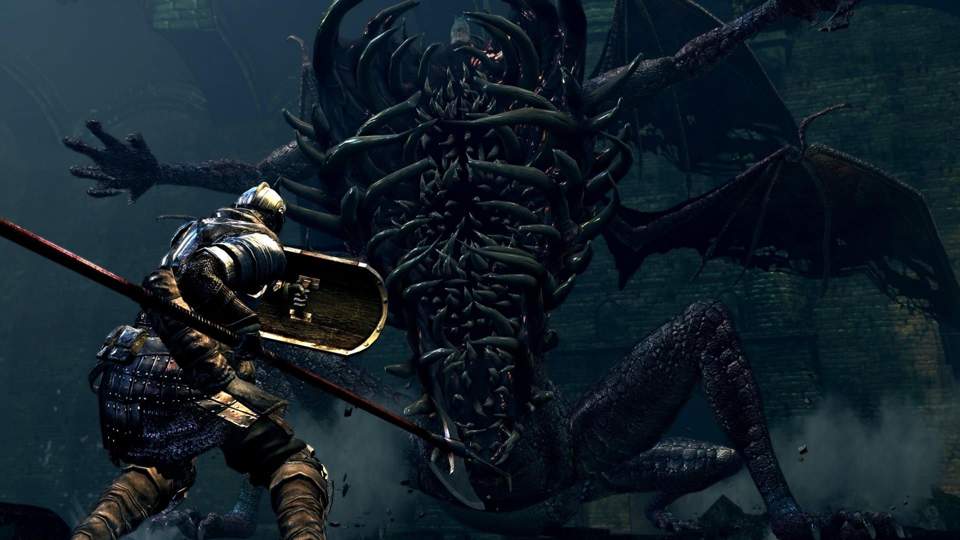 Imagem ilustrativa do Drag&atilde;o Abocanhante, um imponente boss de Dark Souls. (Divulga&ccedil;&atilde;o / Internet)