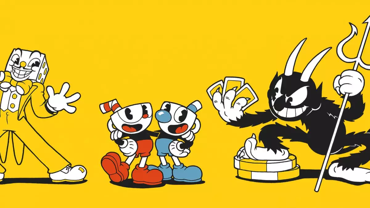 Imagem dos personagens principais de Cuphead. (Divulga&ccedil;&atilde;o / Studio MDHR)