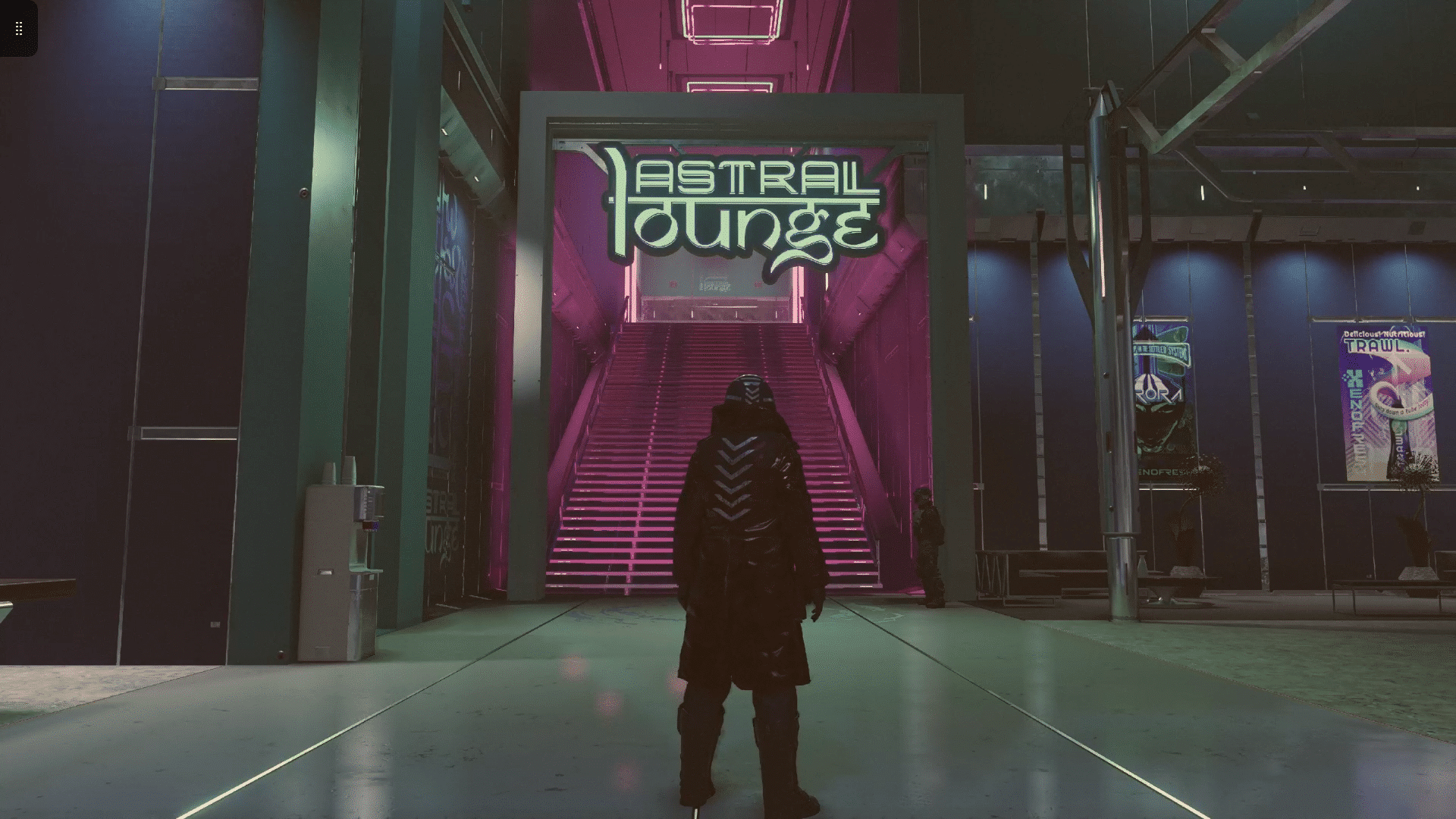 Astral Lounge, principal ponto de venda de Aurora em Neon.