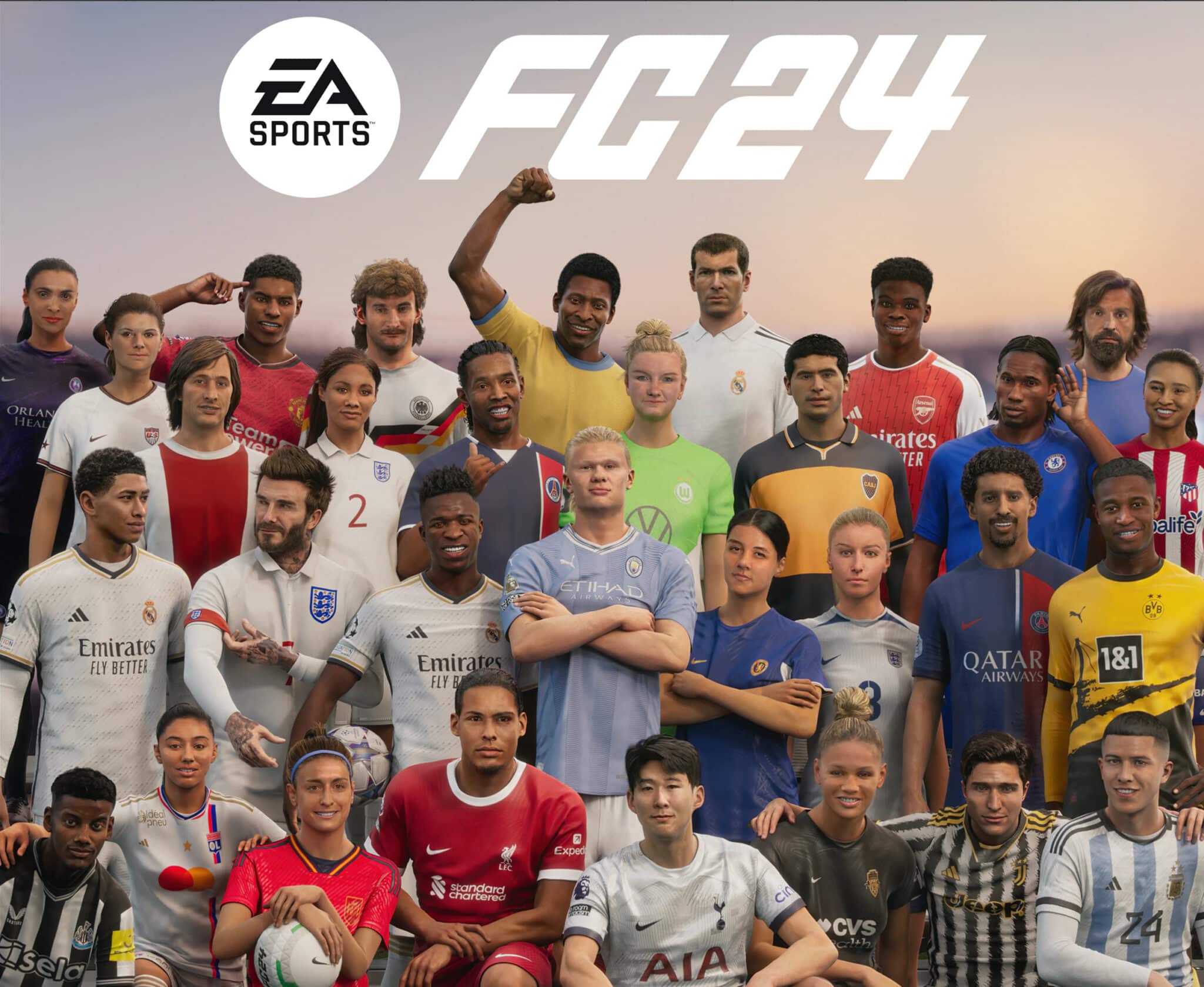 Imagem dos melhores jogadores de futebol na capa de EA SPORTS FC 24