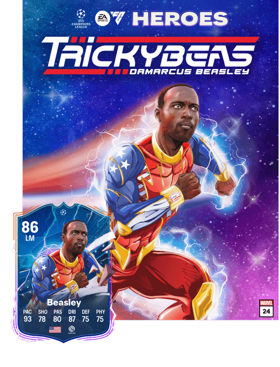 Carta de Beasley como um dos Her&oacute;is do Ultimate Team de FC 24