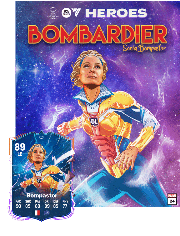 Carta de Bompastor como uma das Hero&iacute;nas do Ultimate Team de FC 24