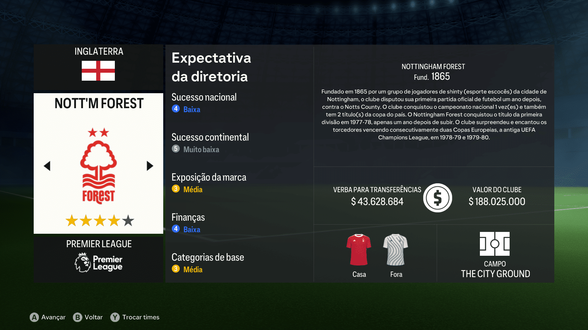 Print do Nottingham Forest em FC 24