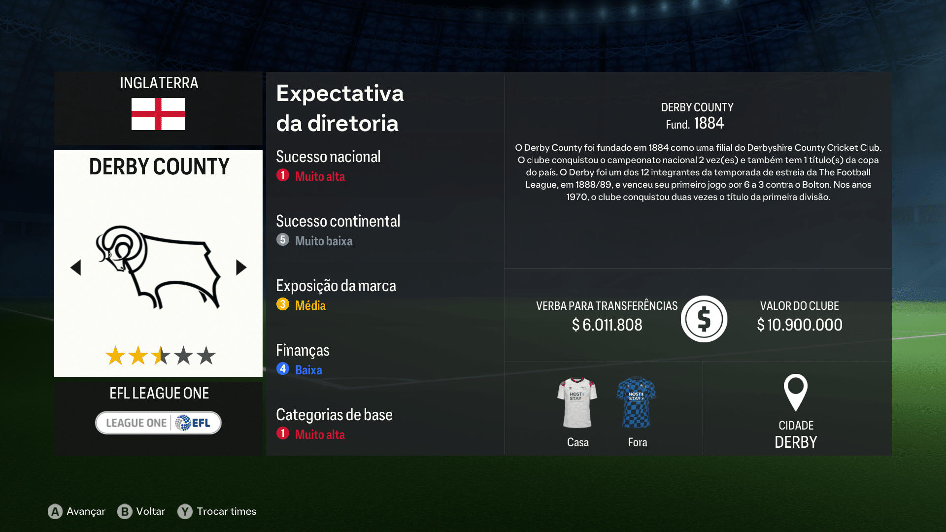 Print do Derby County em FC 24