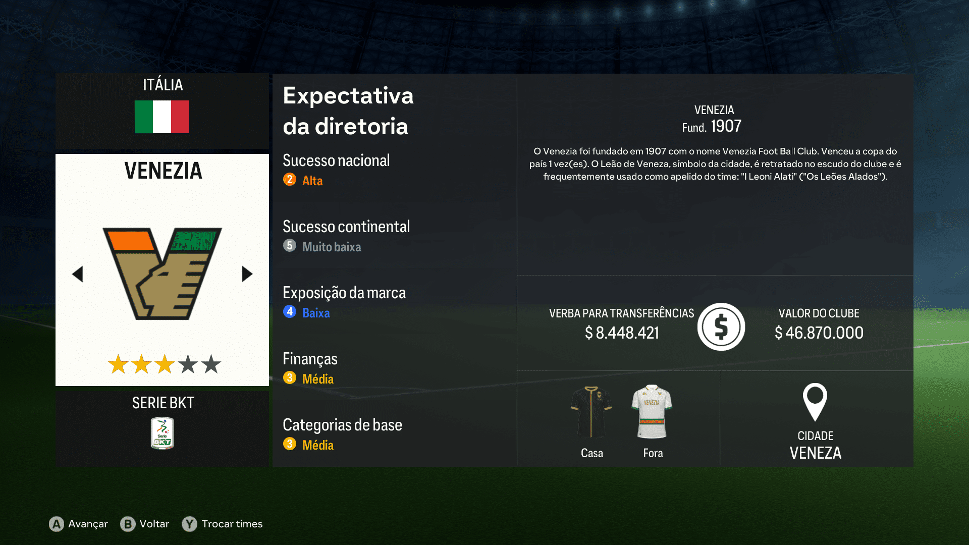 Print do Venezia em FC 24