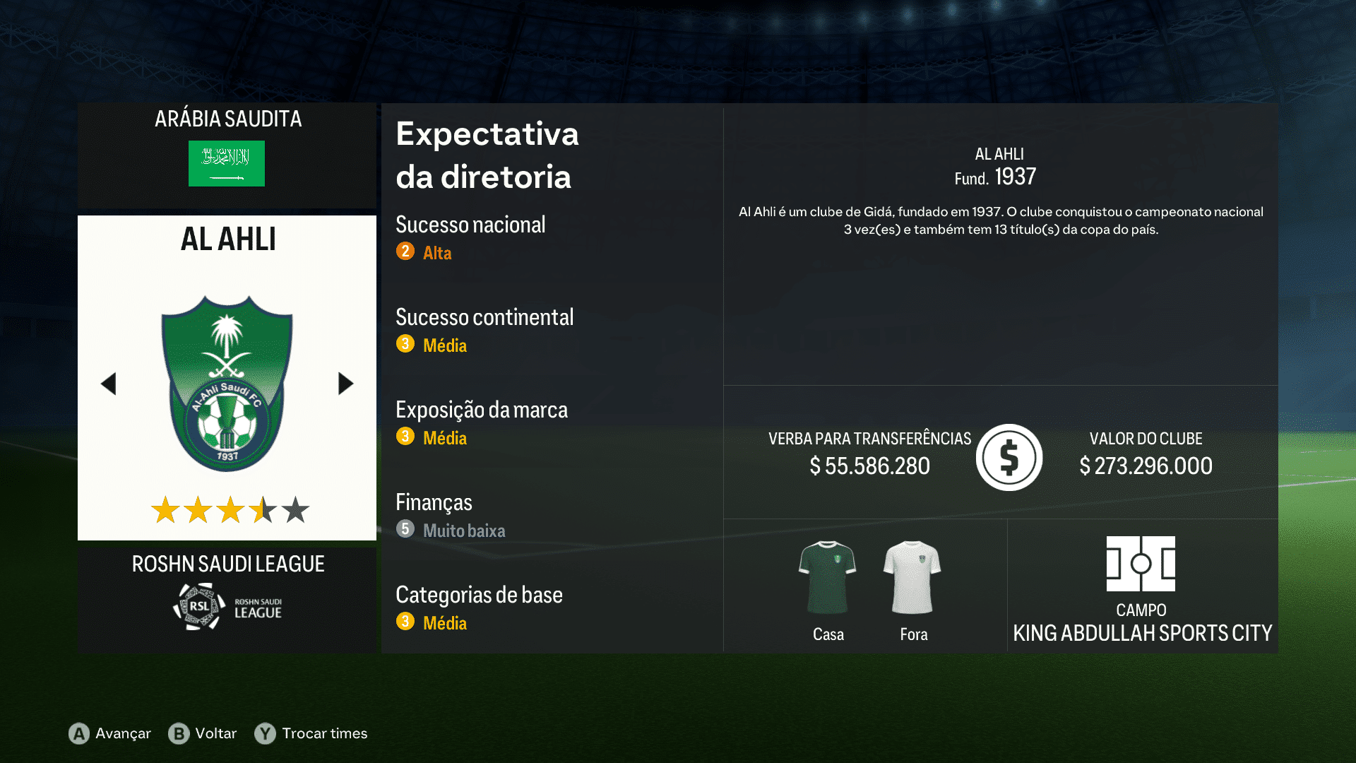 Print do Al-Ahli em FC 24