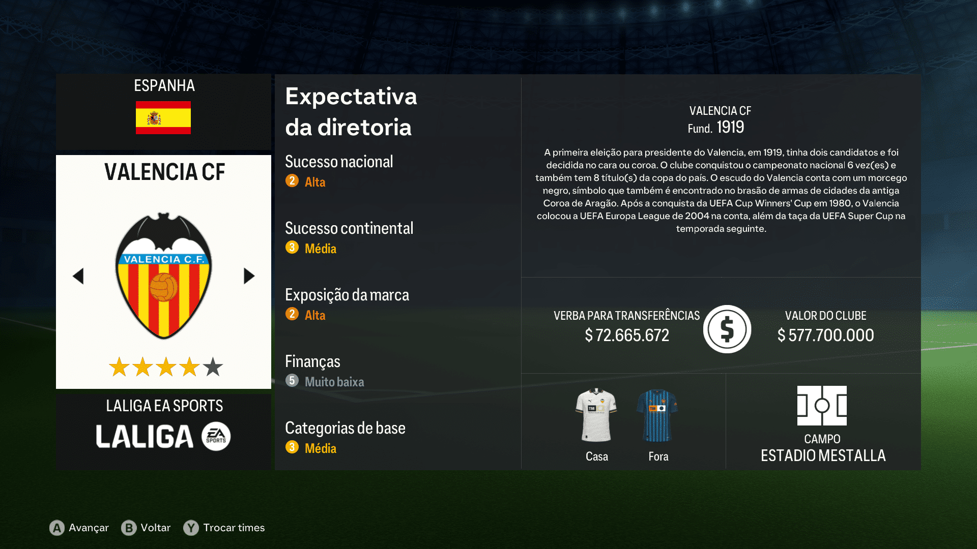 Print do Valencia em FC 24