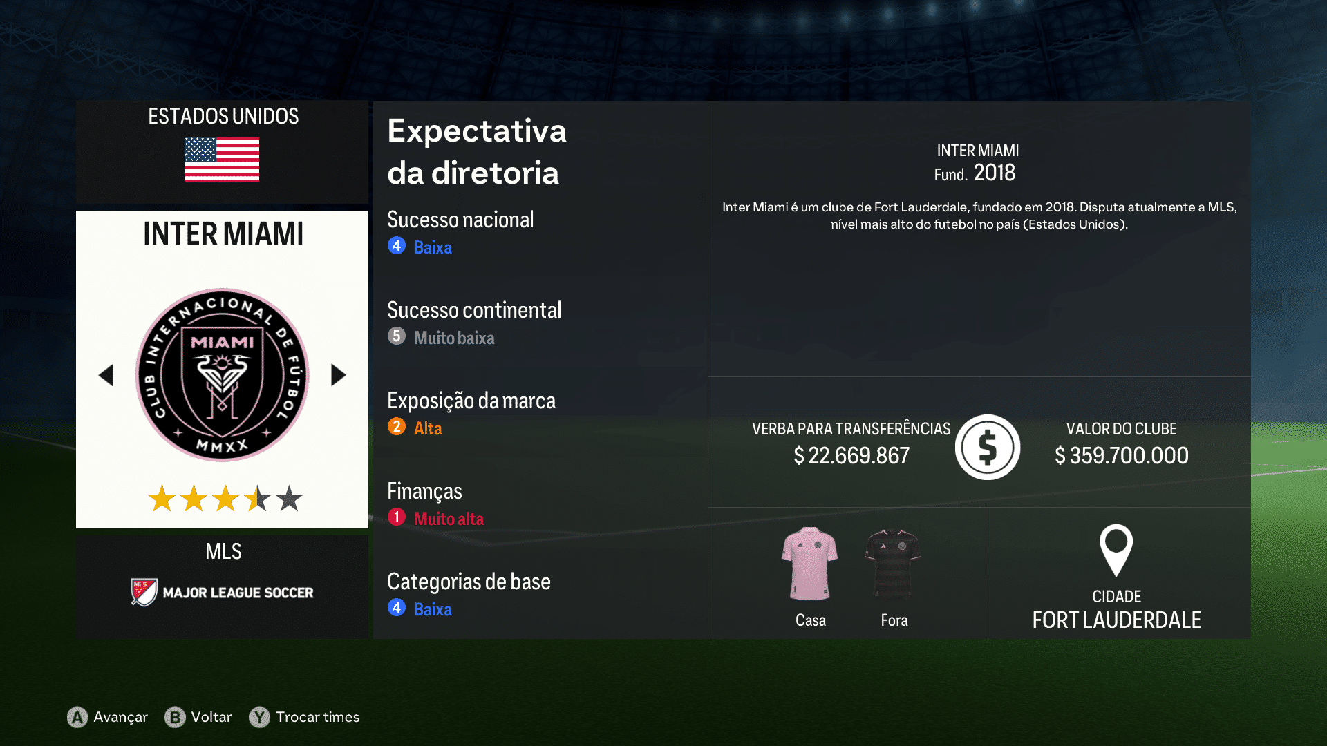 Print do Inter Miami em FC 24