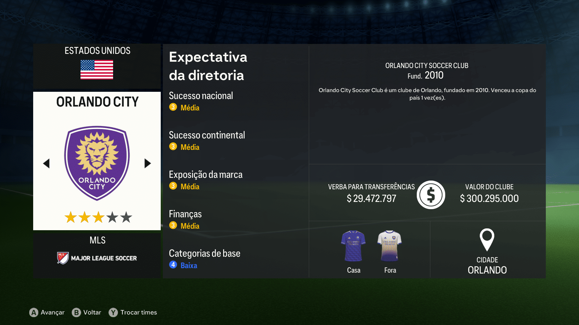 Print do Orlando City em FC 24