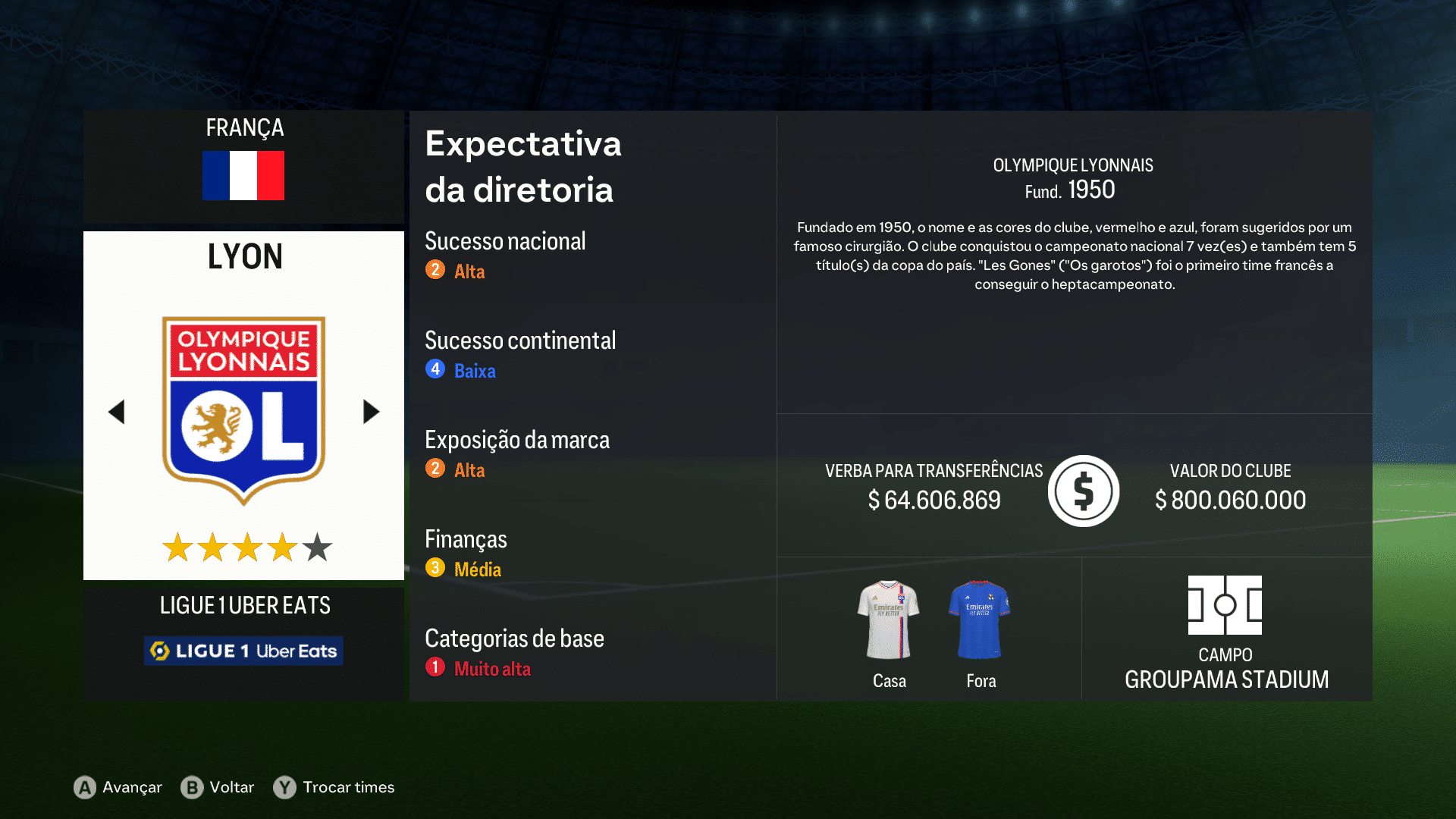 Print do Lyon em FC 24