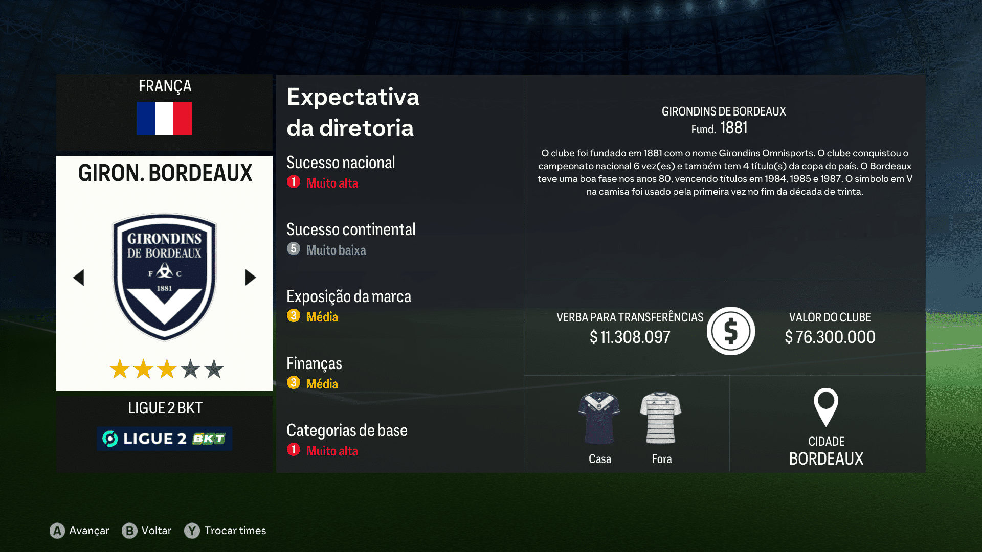 Print do Bordeaux em FC 24