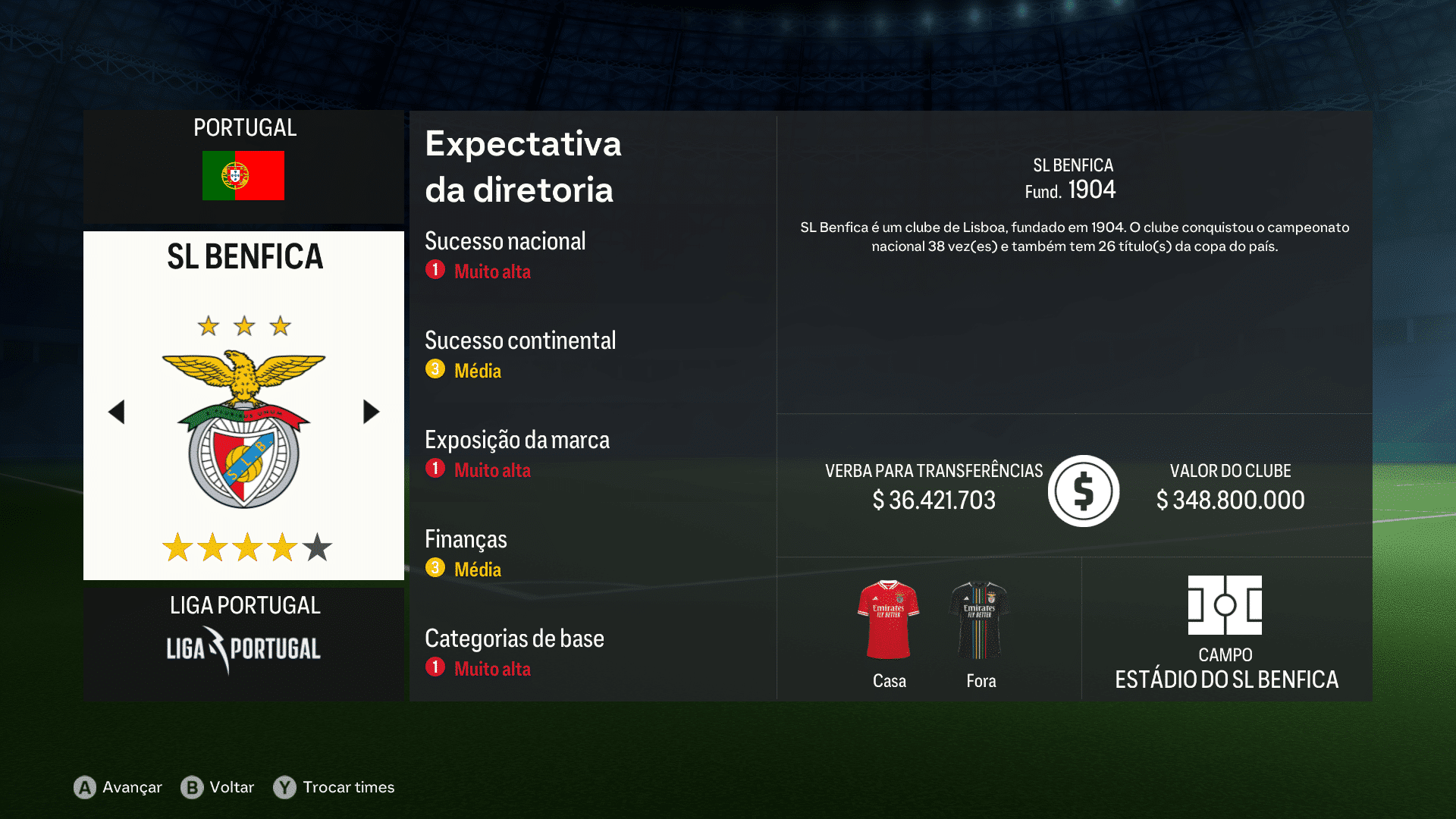 Print do Benfica em FC 24