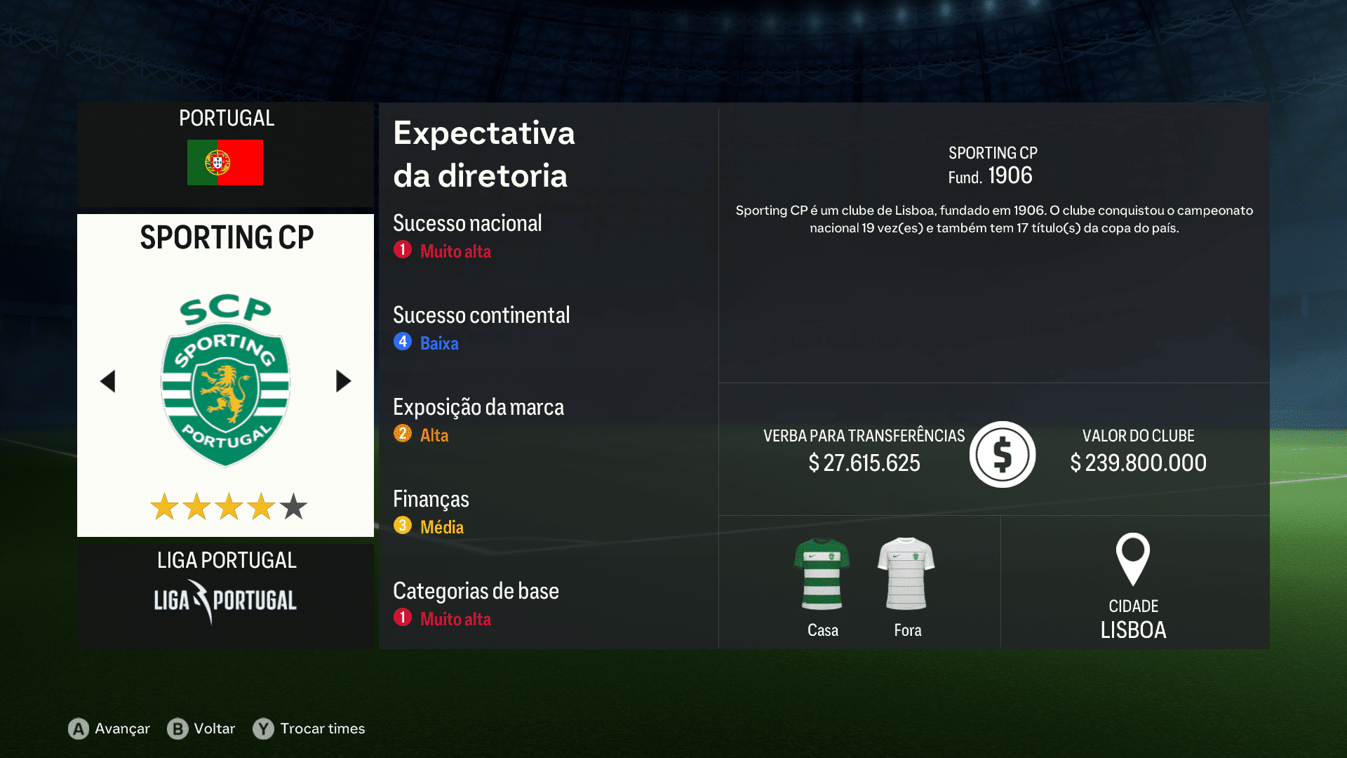 Print do Sporting em FC 24