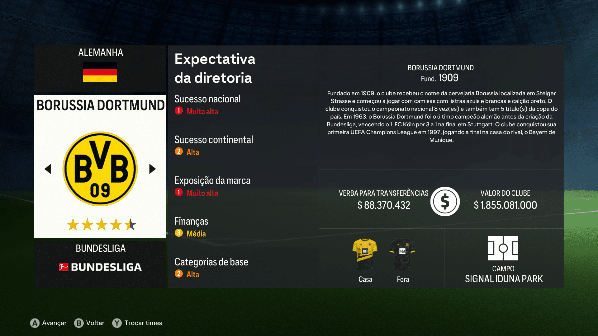 Print do Borussia Dortmund em FC 24