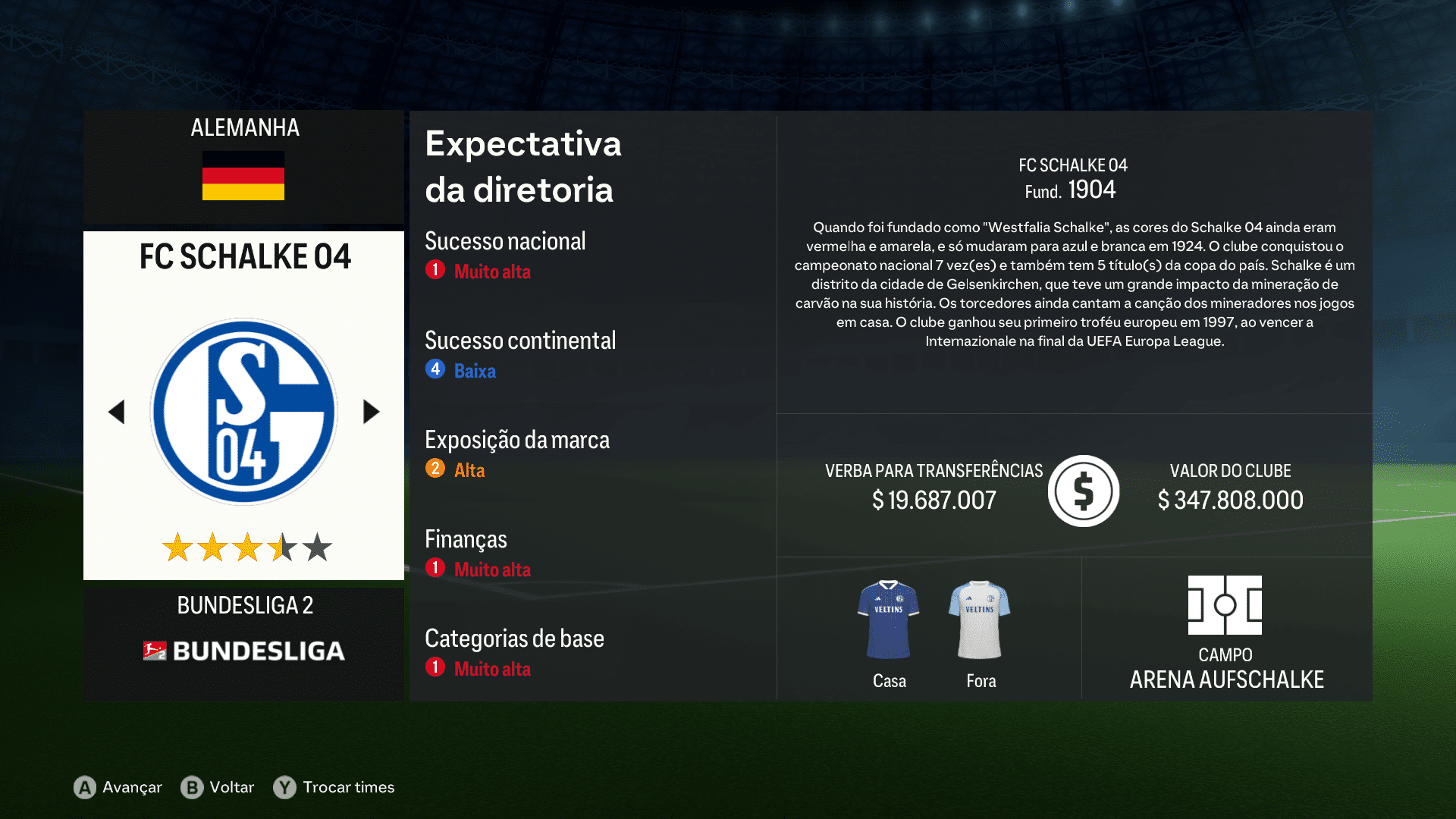 Print do Schalke 04 em FC 24