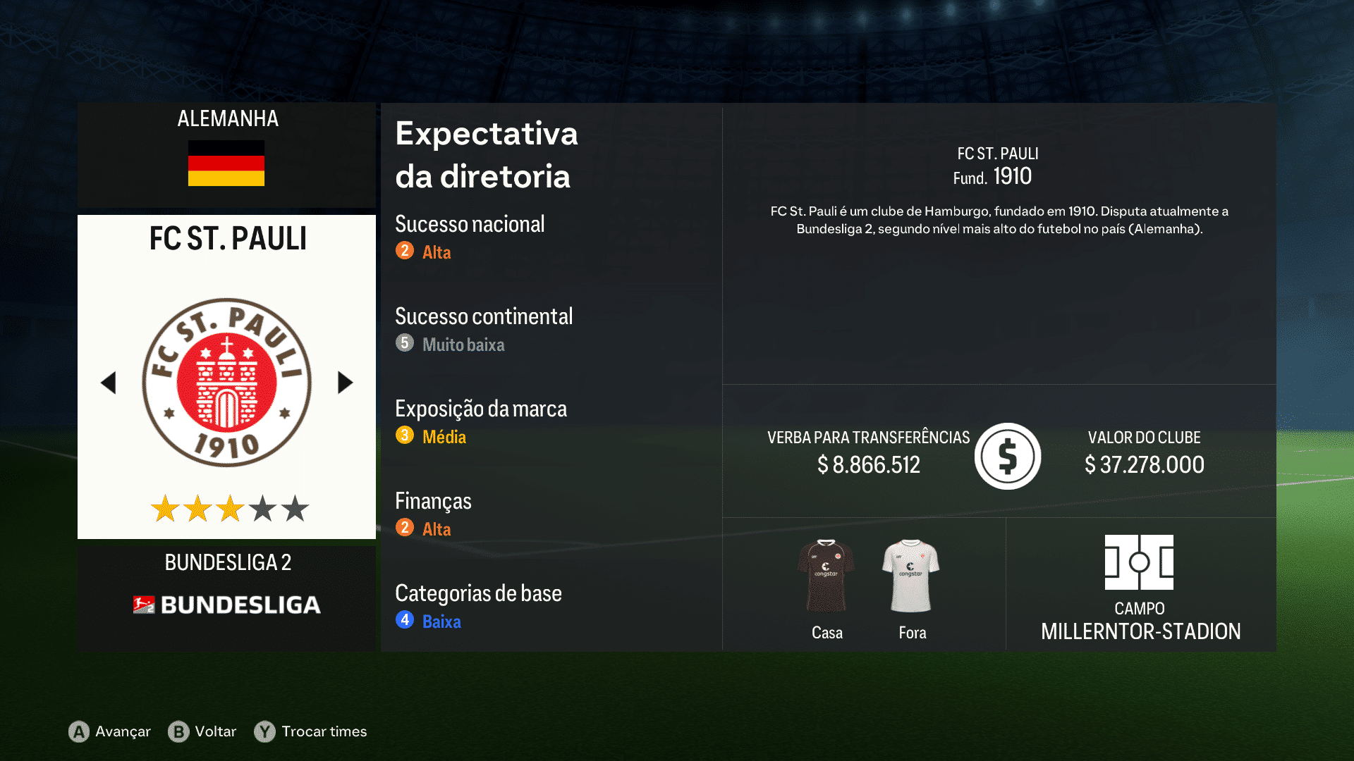 Print do St. Pauli em FC 24