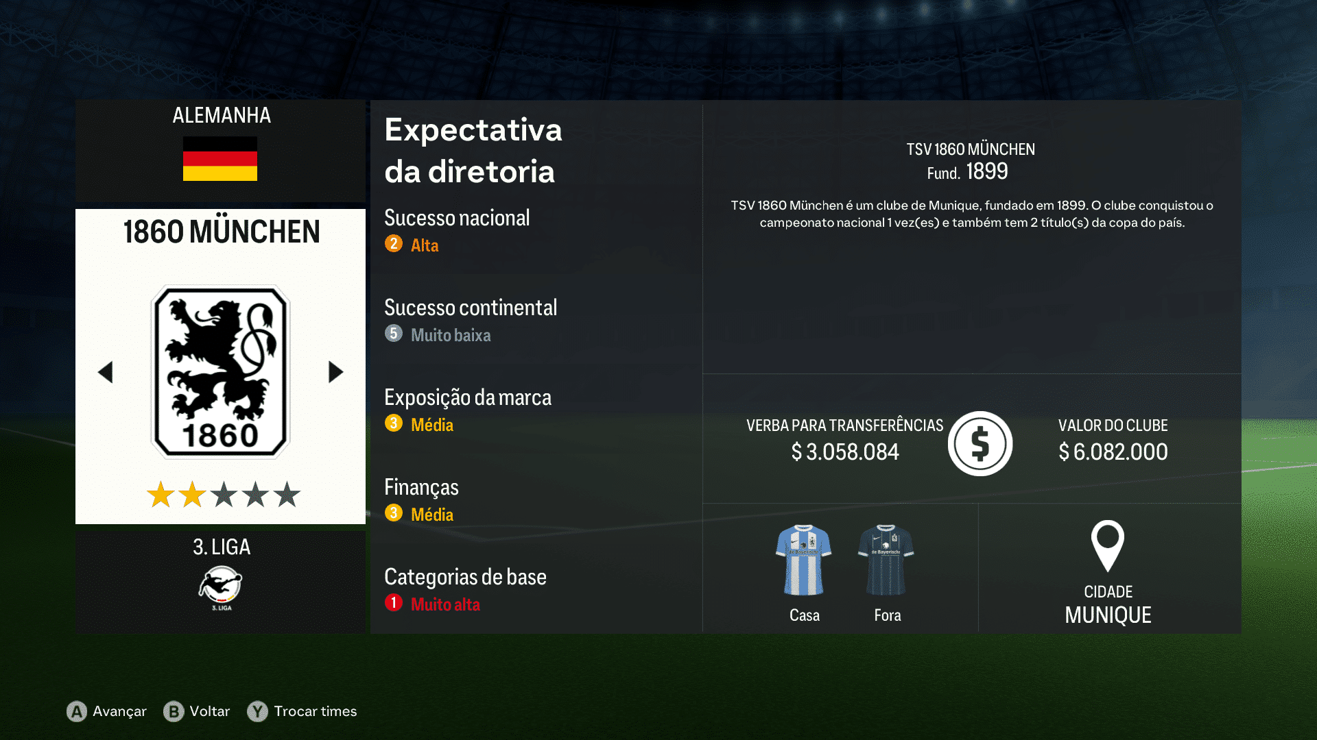 Print do 1860 M&uuml;nchen em FC 24