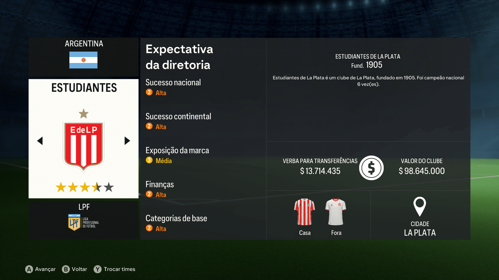 Print do Estudiantes em FC 24