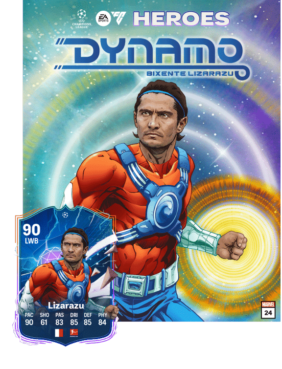 Carta de Lizarazu como um dos Her&oacute;is do Ultimate Team de FC 24