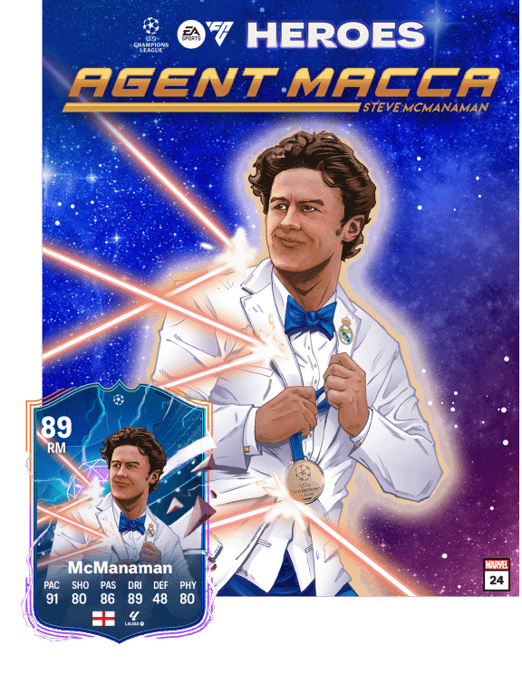 Carta de McManaman como um dos Her&oacute;is do Ultimate Team de FC 24