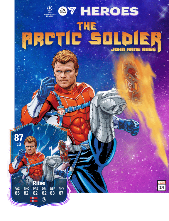 Carta de Riise como um dos Her&oacute;is do Ultimate Team de FC 24