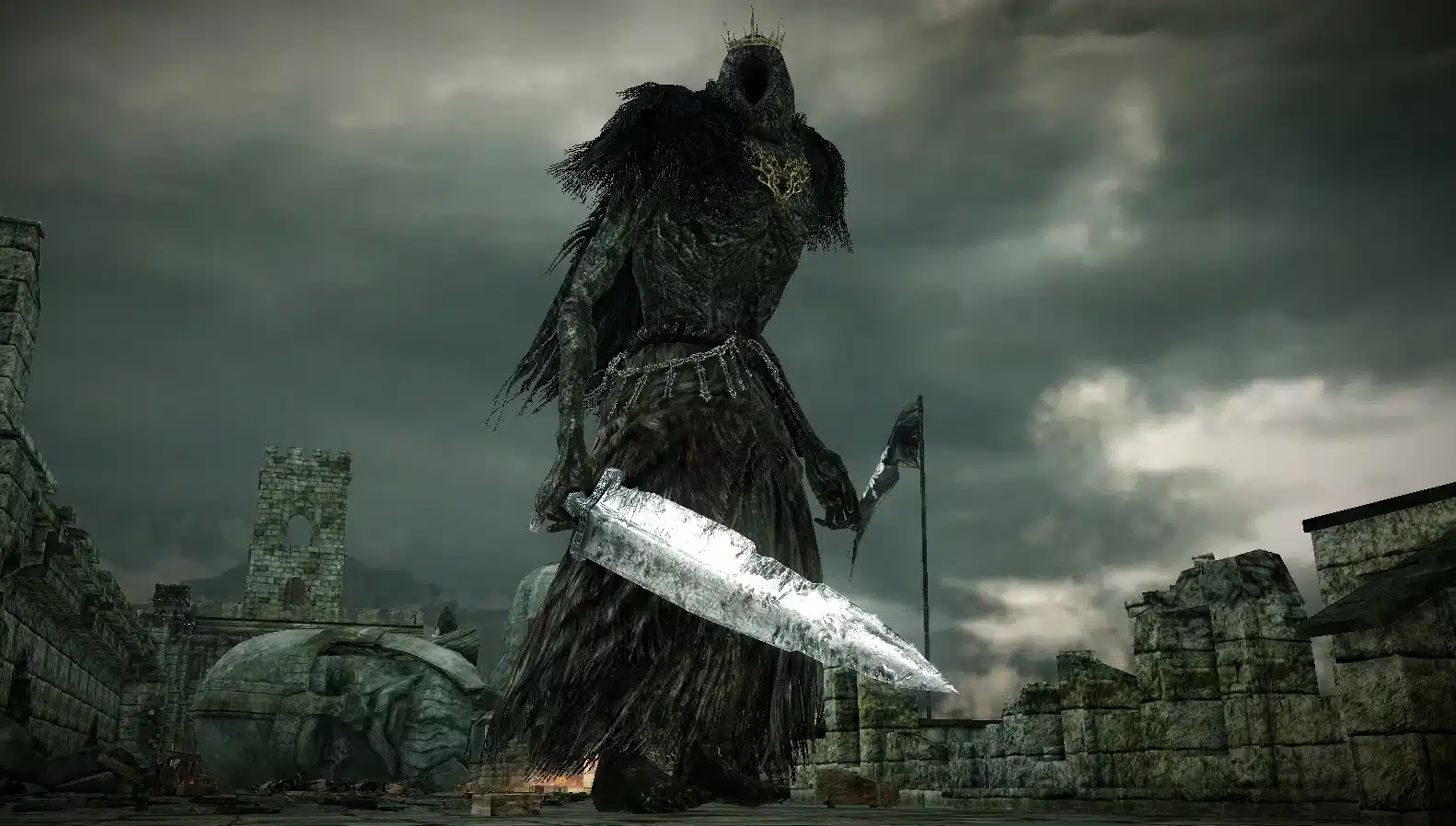 Foto do chefe de Dark Souls 2 "Senhor dos Gigantes". (Divulga&ccedil;&atilde;o / Internet)