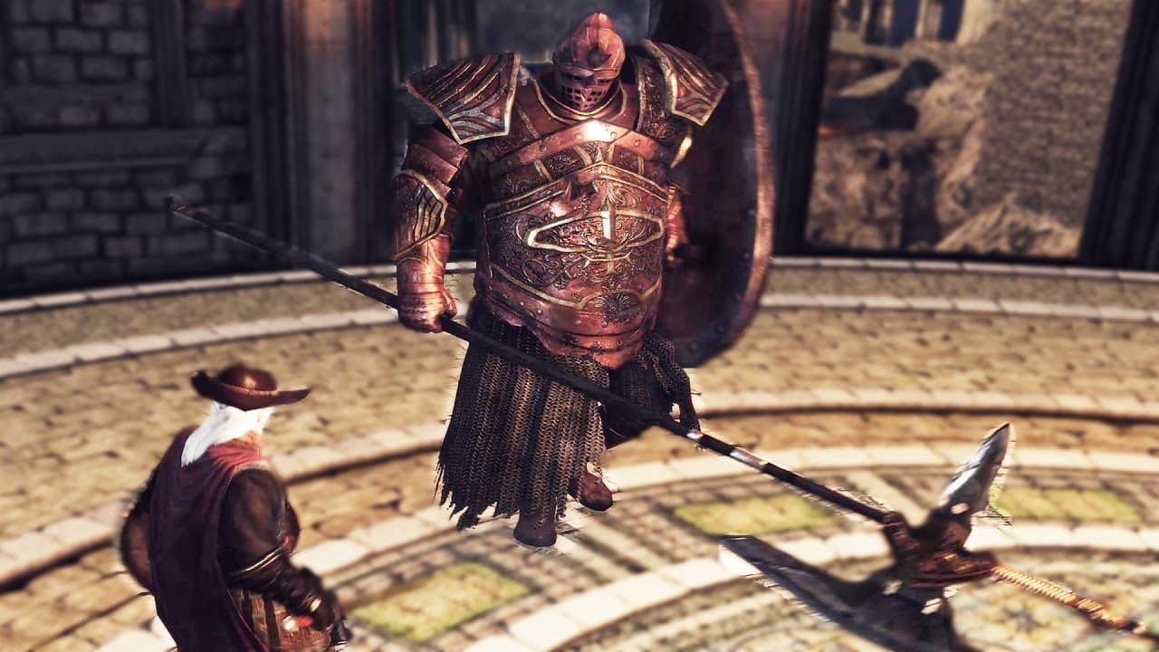 Imagem do primeiro chefe de Dark Souls 2, o Cavaleiro de Drag&atilde;o. (Divulga&ccedil;&atilde;o / Internet)