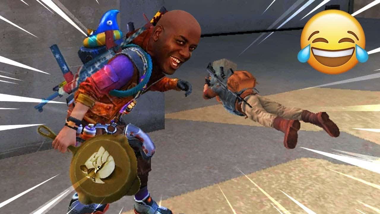 Imagem meme de Free Fire com dois jogadores . (Divulga&ccedil;&atilde;o / Internet)