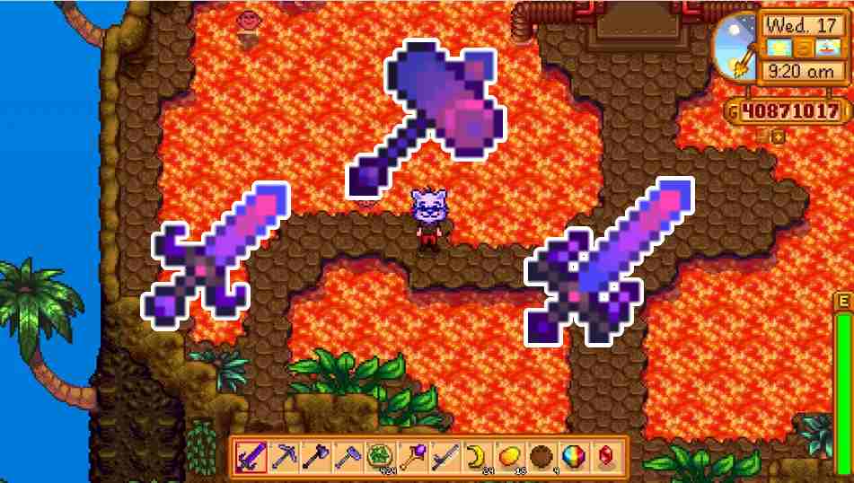 Imagem ilustrativa de todas as Armas do Infinito de Stardew Valley. (Divulga&ccedil;&atilde;o / Internet)