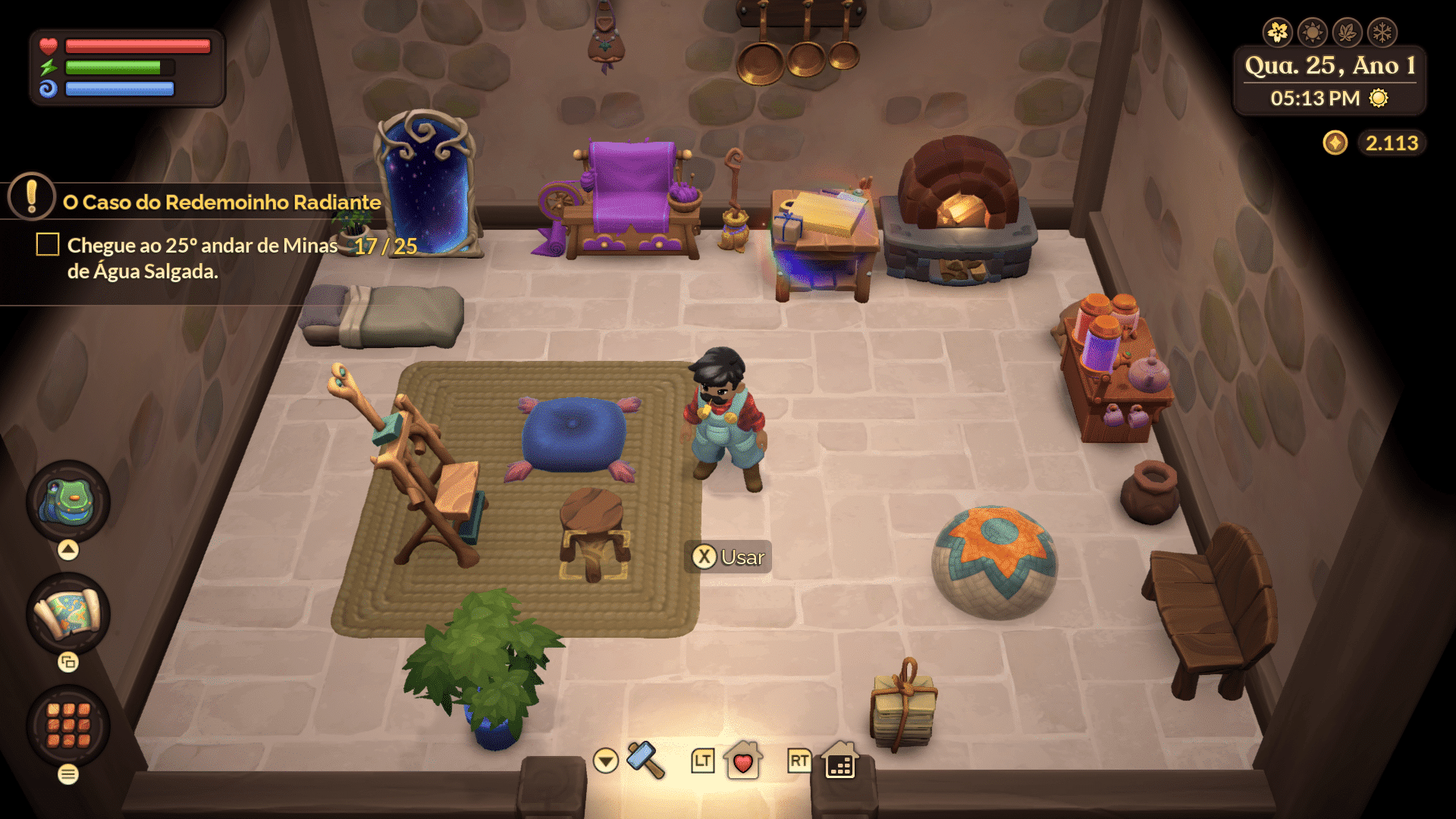 Screenshot da casa do redator em Fae Farm