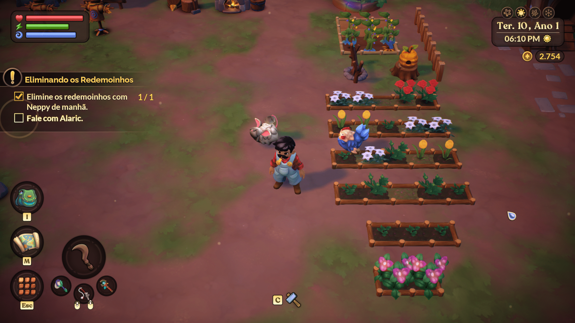 Screenshot de uma fazenda em Fae Farm