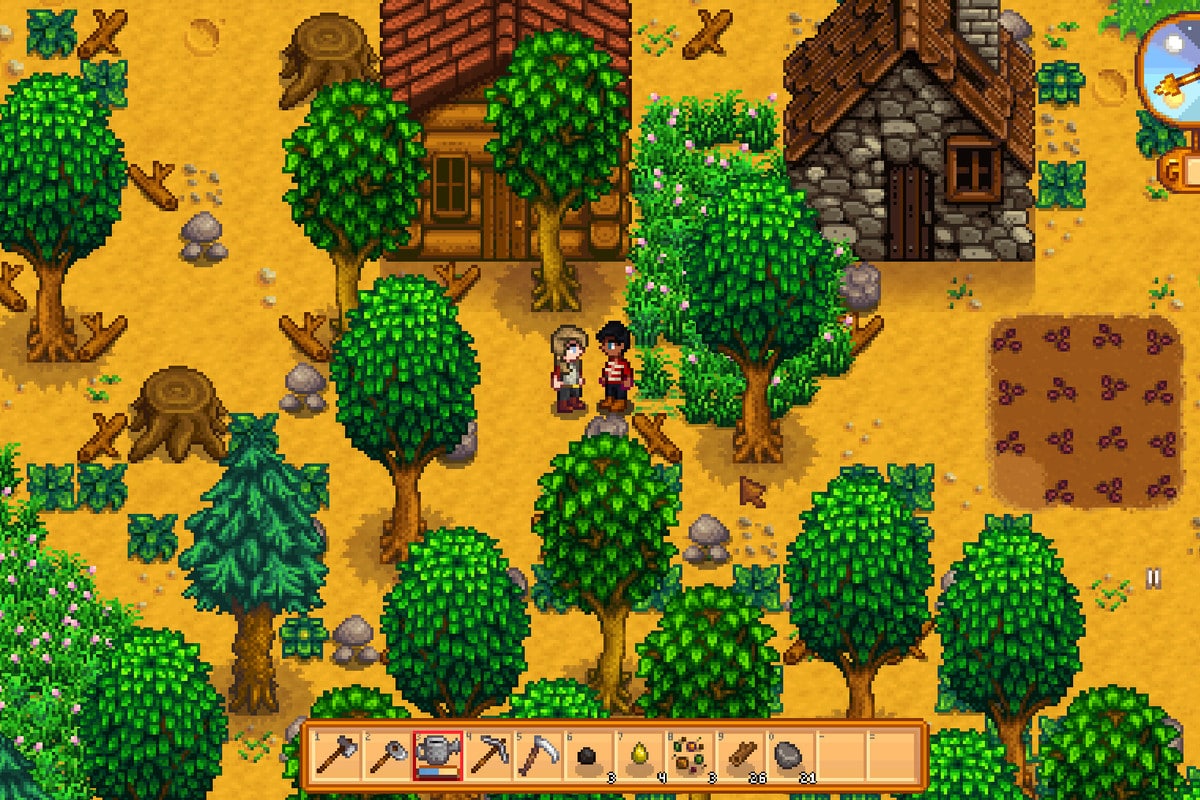 Foto de dois jogadores em Stardew Valley. (Divulga&ccedil;&atilde;o / Internet)