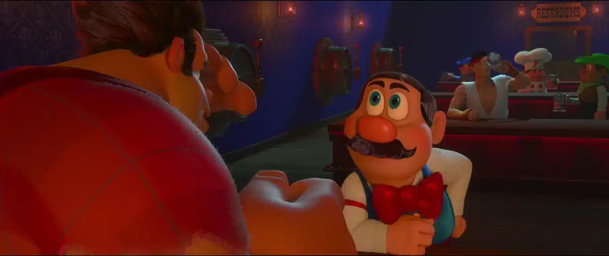 Foto ilustrativa do personagem Tapper dialogando com o Detona Ralph. (Divulga&ccedil;&atilde;o / Internet)