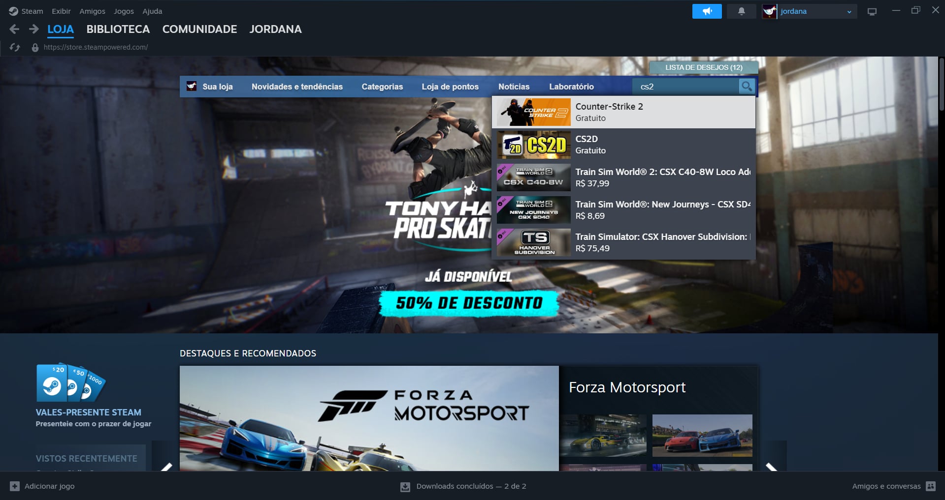 Foto ilustrativa da interface do programa da Steam. (Divulga&ccedil;&atilde;o / Internet)