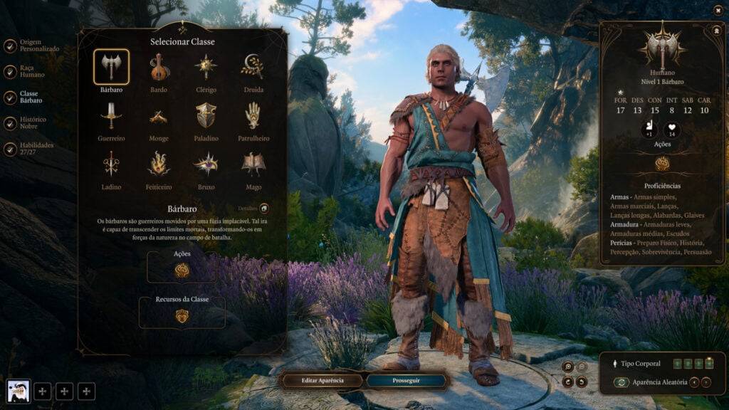 Foto ilustrativa do personagem pertencente a classe B&aacute;rbara do jogo Baldur's Gate 3. (Divulga&ccedil;&atilde;o / Internet)