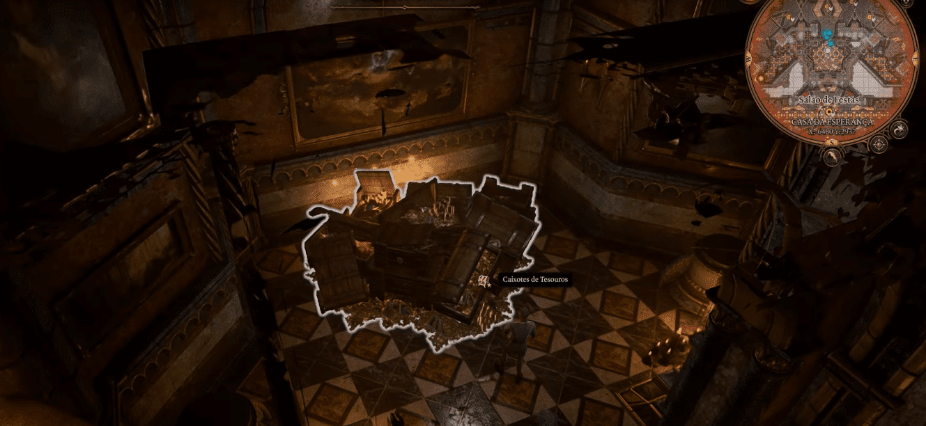 Imagem do sal&atilde;o onde o Capacete Helldusk de BG3 &eacute; encontrado. (Divulga&ccedil;&atilde;o / Internet)