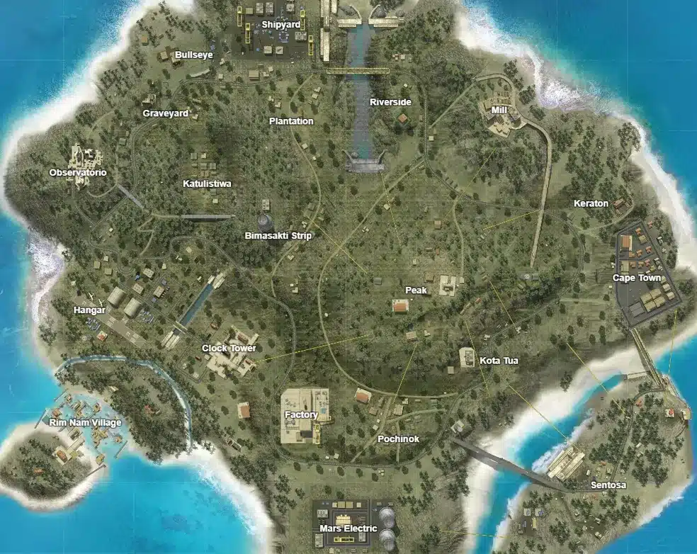 Imagem do Mapa Bermuda Free fire. (Divulga&ccedil;&atilde;o / Internet)