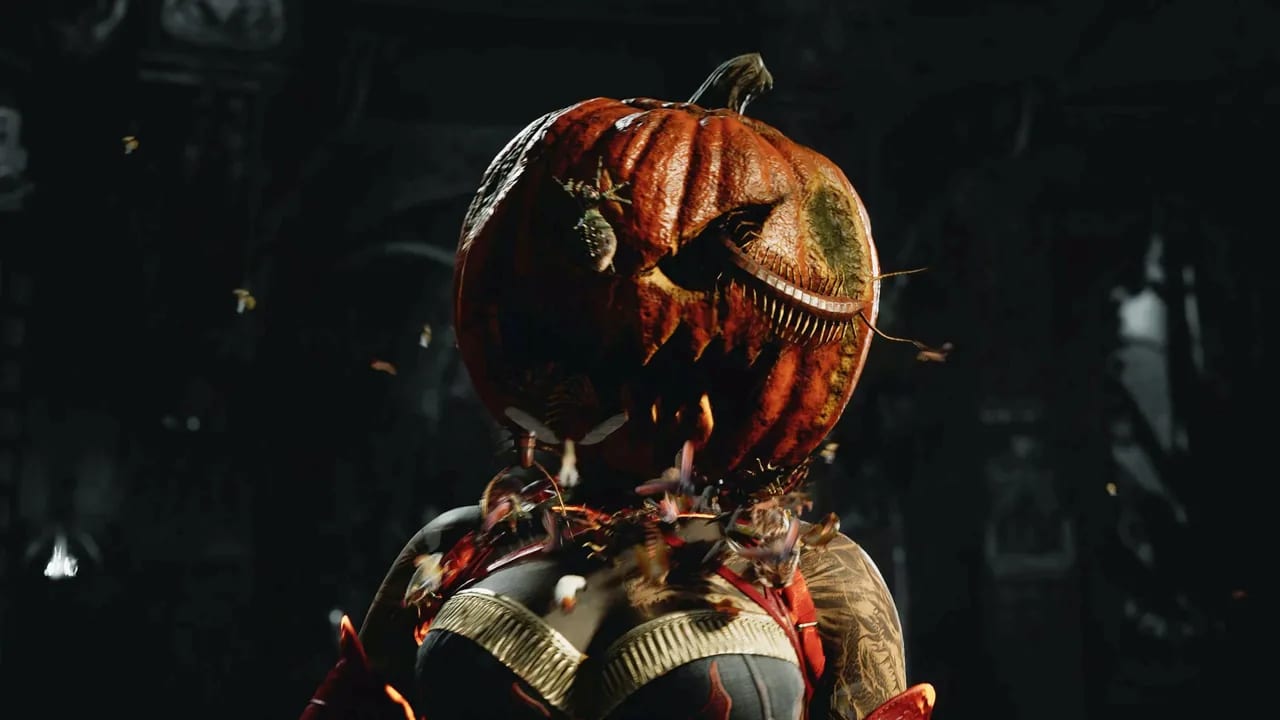 Screenshot do fatality de Halloween de Mortal Kombat 1