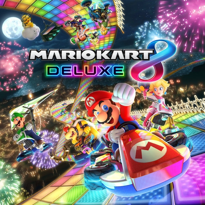 Imagem promocional de Mario Kart 8 Deluxe, jogo de Nintendo Switch