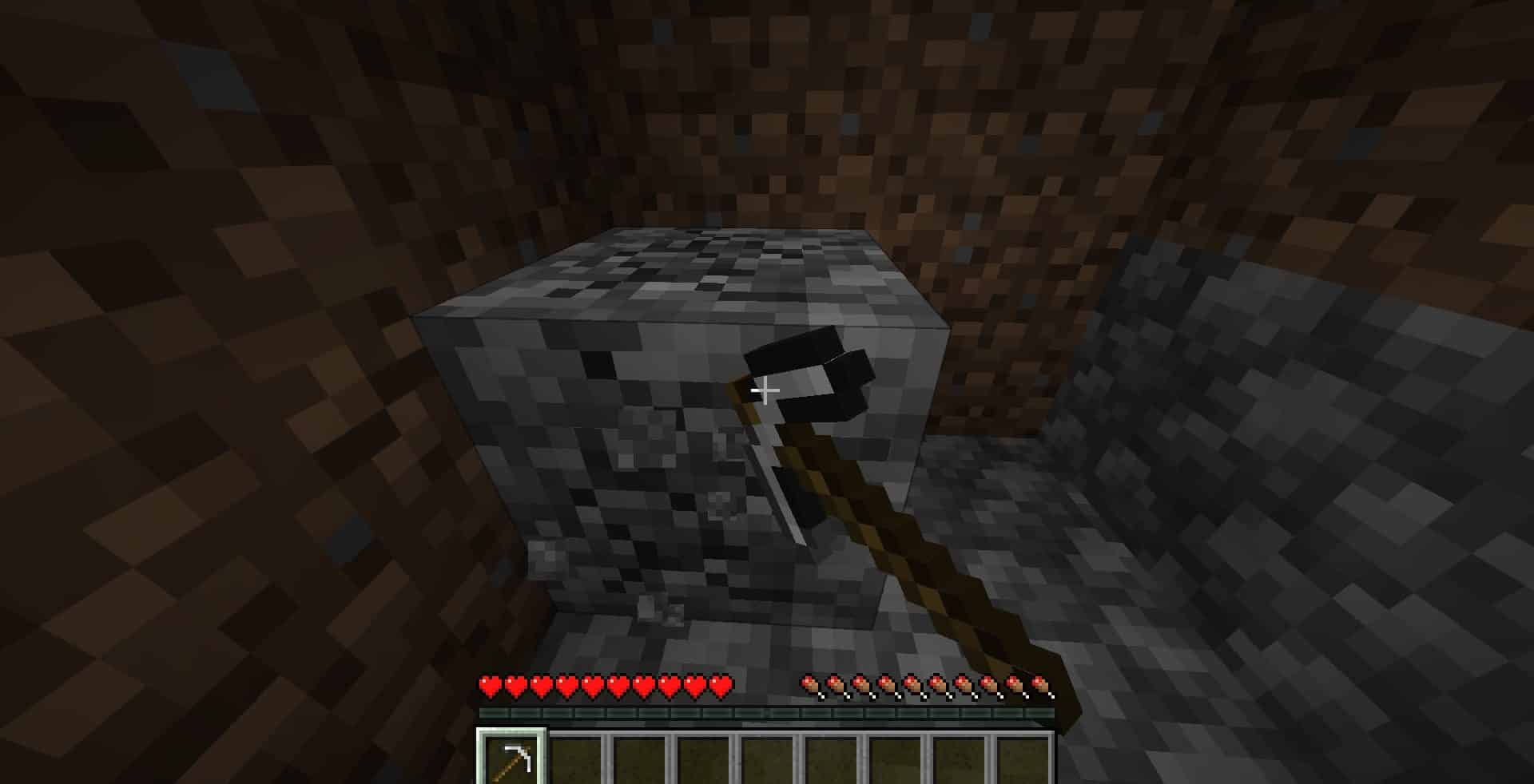 Imagem ilustrativa da coleta de pedregulho em Minecraft. 