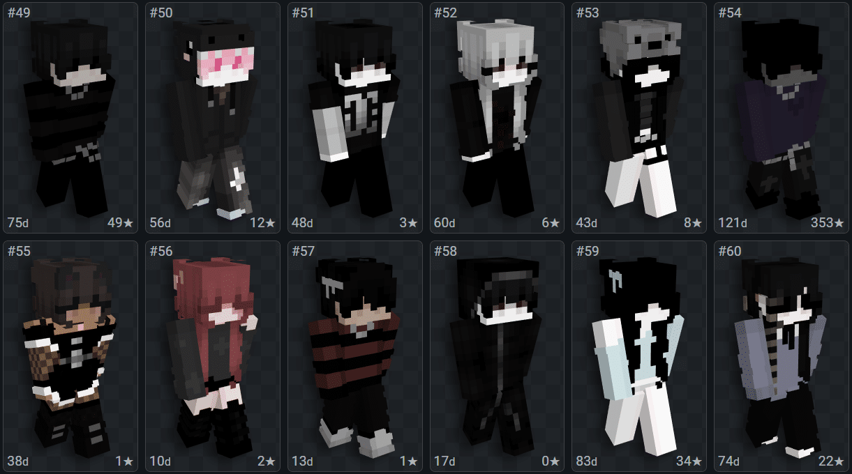 Foto da interface do site NameMC, sobre o tema skin Dark. (Divulga&ccedil;&atilde;o / Internet)