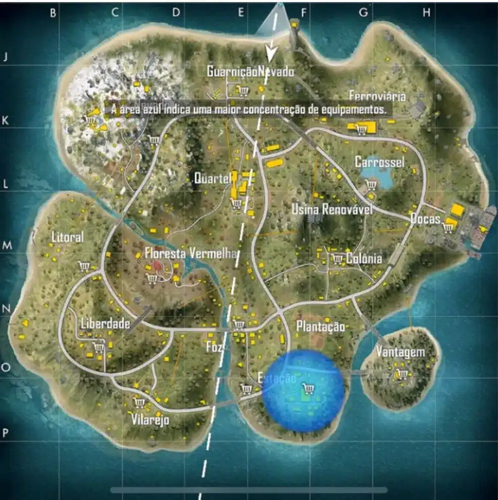 Imagem do Mapa Alpine Free Fire. (Divulga&ccedil;&atilde;o / Internet)