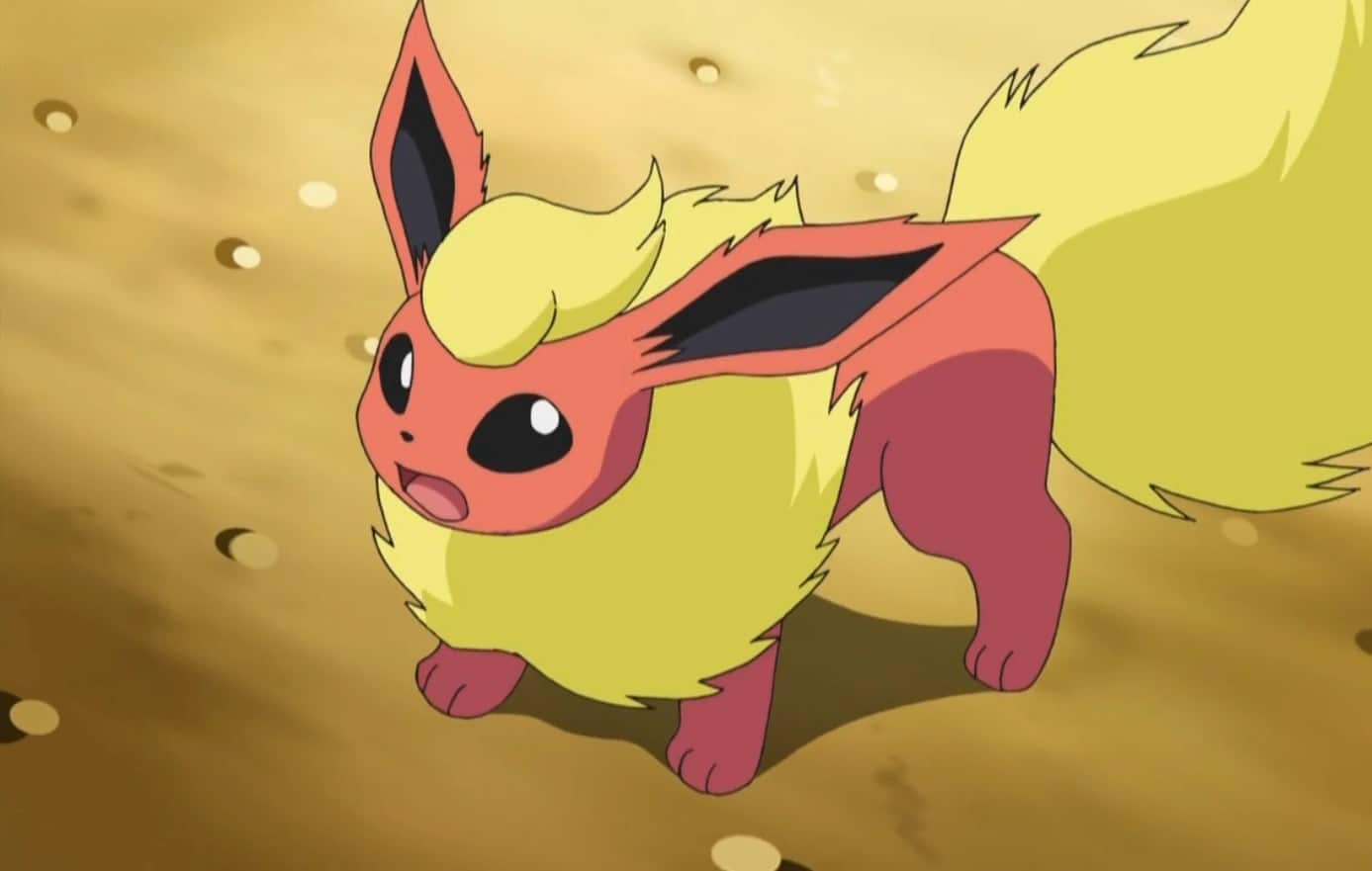 Foto de um Flareon no anime Pok&eacute;mon. (Divulga&ccedil;&atilde;o / The Pok&eacute;mon Company)