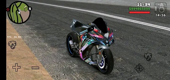 Foto in-game do mod Kawasaki Ninja Zx25r for Mobile. (Divulga&ccedil;&atilde;o / Internet)