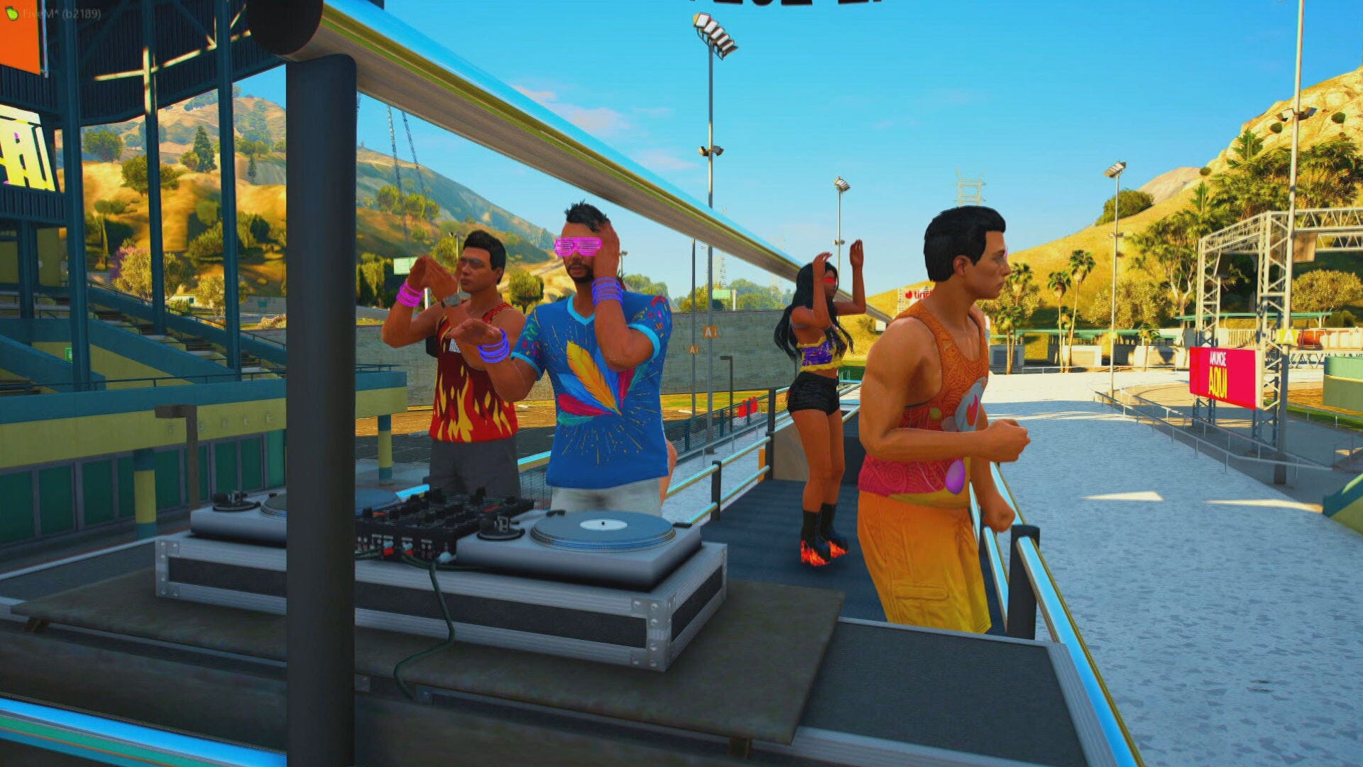 Foto de jogadores se divertindo com um DJ no GTA RP, introduzindo como jogar GTA RP?