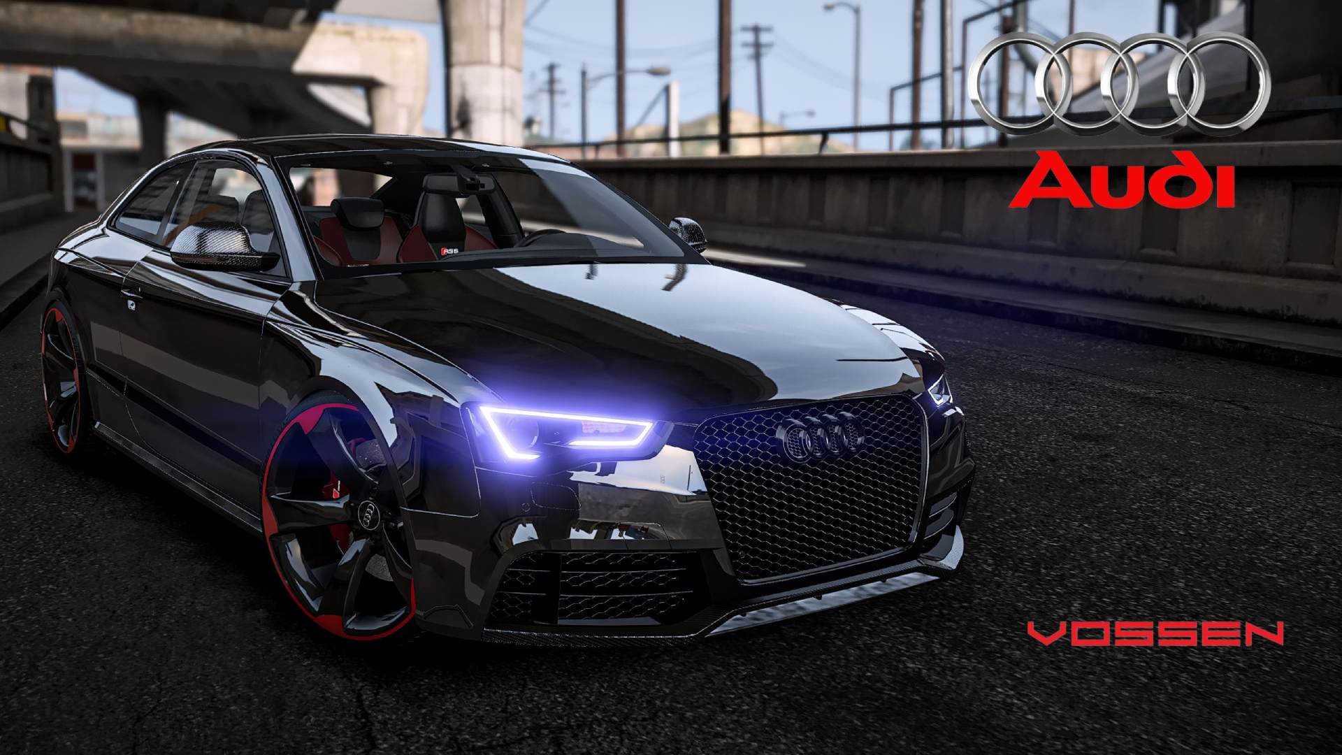 Imagem do carro inserido no GTA 5, atrav&eacute;s do mod "Rotor Audi Wheel [Replace]". (Divulga&ccedil;&atilde;o / Internet)