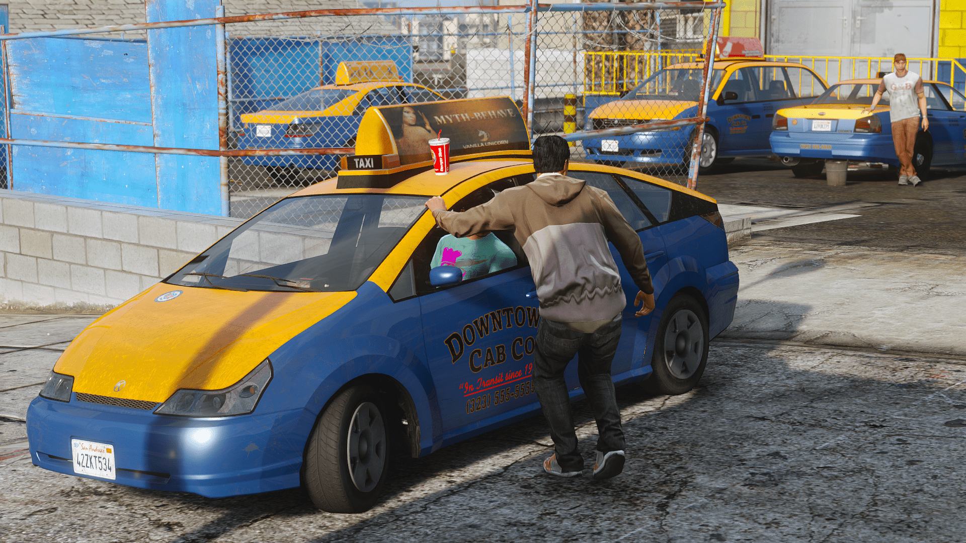 Foto de Taxis modificados estacionados no GTA 5. (Divulga&ccedil;&atilde;o / Internet)