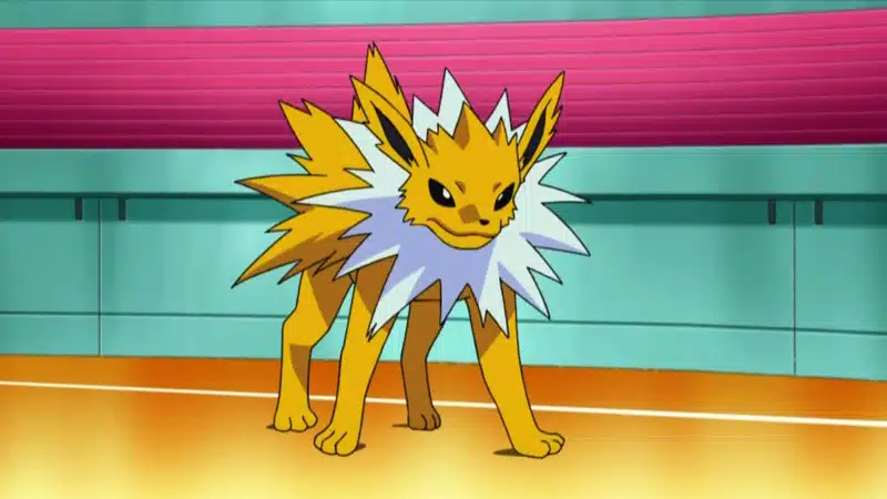 Imagem do anime de Pok&eacute;mon da criatura Jolteon. (Divulga&ccedil;&atilde;o / The Pok&eacute;mon Company)